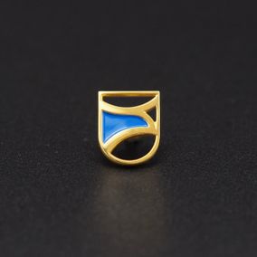 Pin's Passion-Gouden-Kiekendief-Speld-Blauw-14-Karaat-Goud-Outline