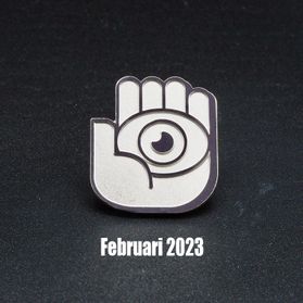 Pins van NS toezichthouders Logo - Hand met oog als Speld