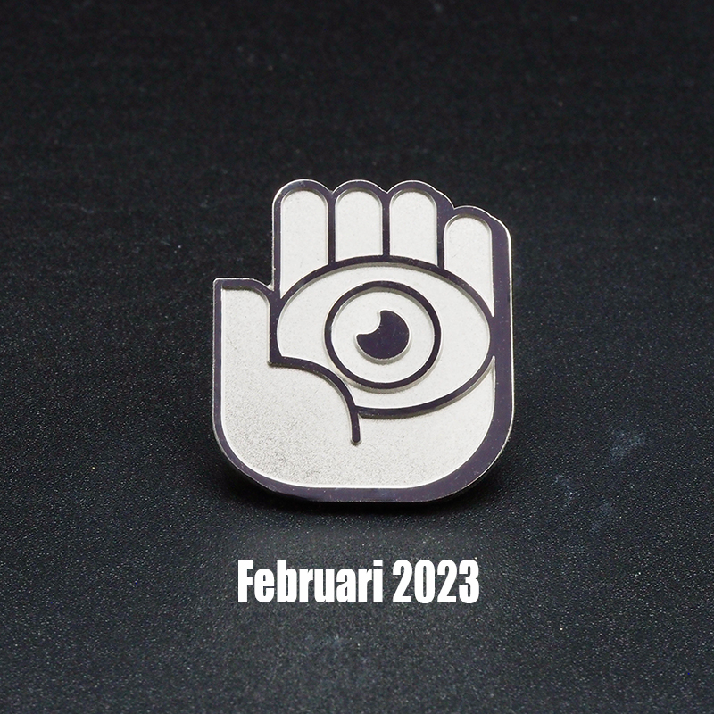 Pins van NS toezichthouders Logo - Hand met oog als Speld