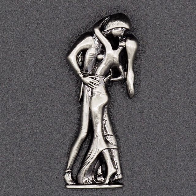 Pin's-Passion-Antiek-Zwart-Nikkel-Verguldsel-Romeo-and-Juliet-New-York