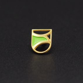 Pin's Passion-Gouden-Kiekendief-Speld-Groen-14-Karaat-Goud-Outline