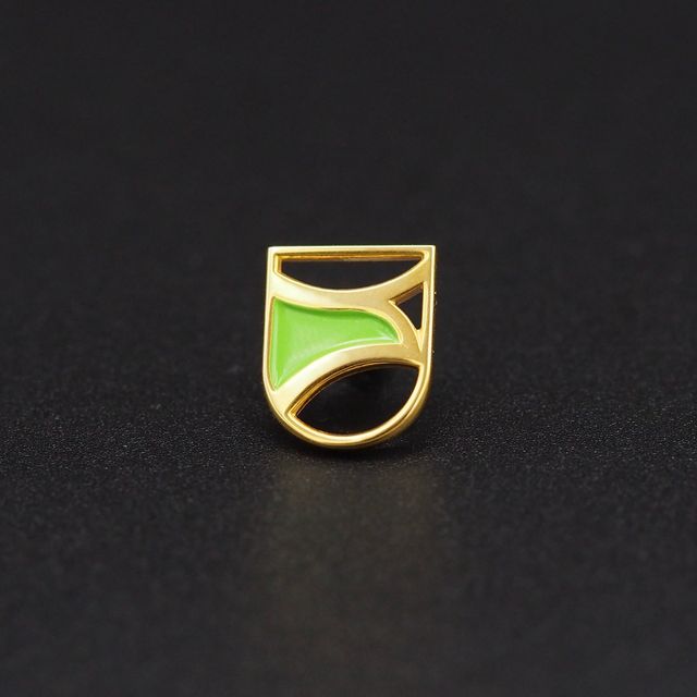 Pin's Passion-Gouden-Kiekendief-Speld-Groen-14-Karaat-Goud-Outline