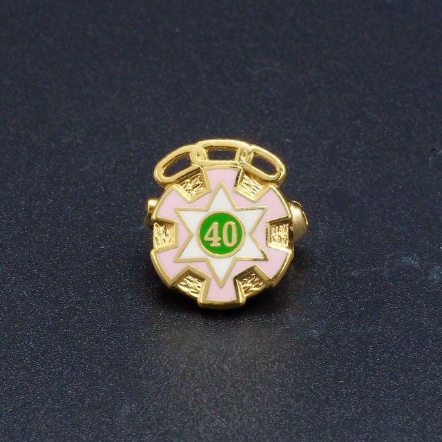 Odd Fellows Rebecca Pins 40 Jarig Jubileum met 3 schakels