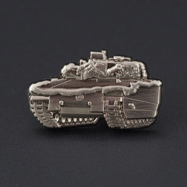 Pin's Passion-Koper-3D-Relief-Zilver-Verguld-Tank