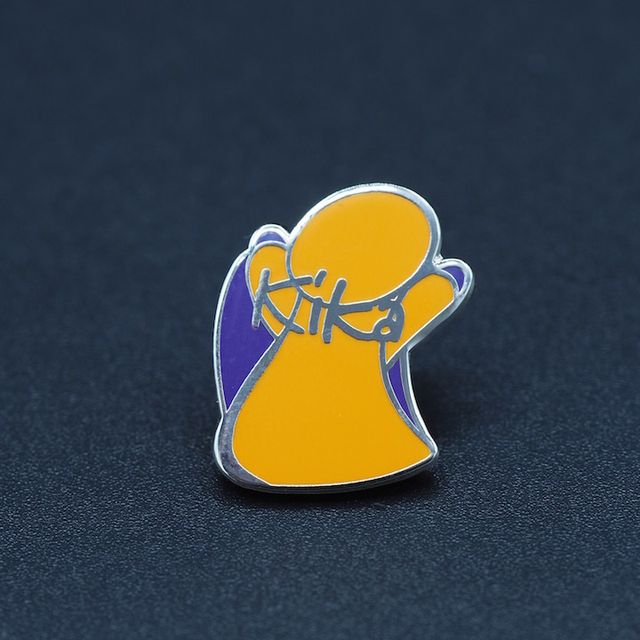 Kika-pins-kinderen-kankervrij-stichting-goede-doelen-koper-warm-geëmailleerde-zilver-verguldsel-outline-Pin's Passion