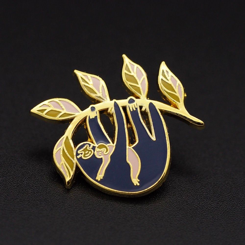 Pin's Passion-Sloths-Nienke-Locher-Pins4you.nl-Outline-Zinc-Alloy-Pins