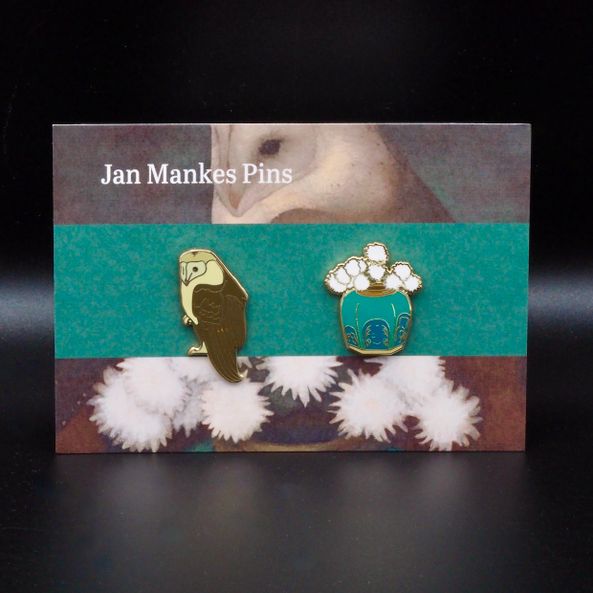 Jan Mankes Pins op gift card in huisstijl Museum MORE