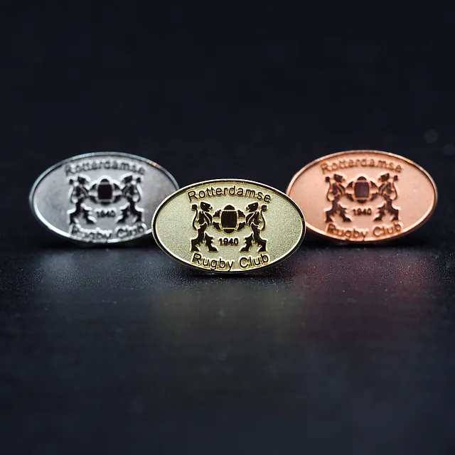 Logo Rotterdamse Rugby Club Pins - Koper 2-D Reliëf Speld 