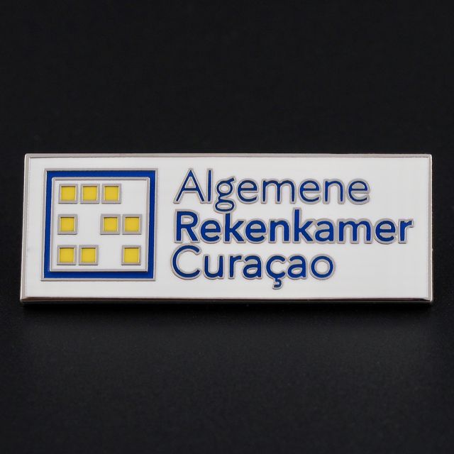 Algemene-rekenkamer-Curacao-warm-geëmailleerde-pins-rechthoek-Pin's Passion