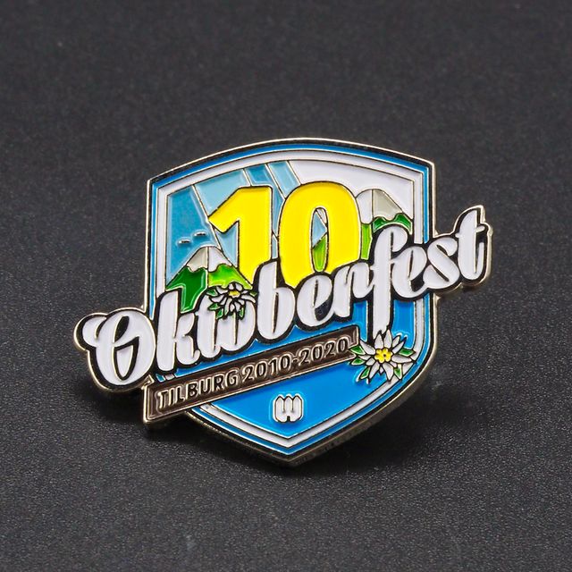 Oktoberfest Logo als Pins, IJzer Koud Gestempelde Speld