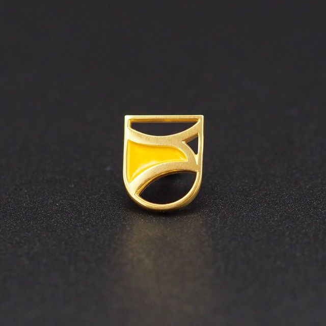 Pin's Passion-Gouden-Kiekendief-Speld-Oranje-14-Karaat-Goud-Outline
