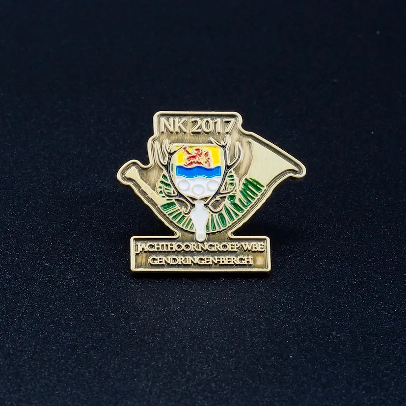 Pin's Passion-Jachthoorngroep-WBE-NK-2017-Koper-Koud-Gestempelde-Pins