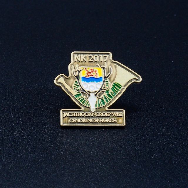 Pin's Passion-Jachthoorngroep-WBE-NK-2017-Koper-Koud-Gestempelde-Pins